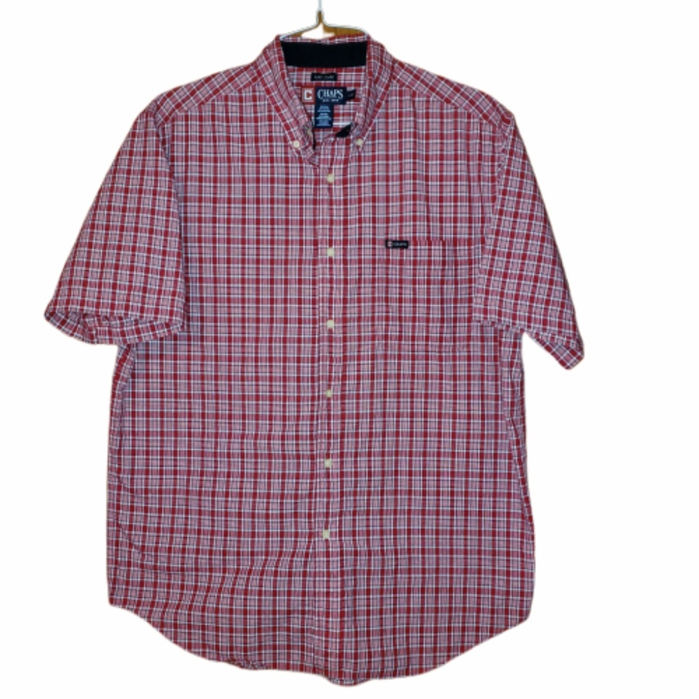 Men's Chaps Button Down Short Sleeve Shirt